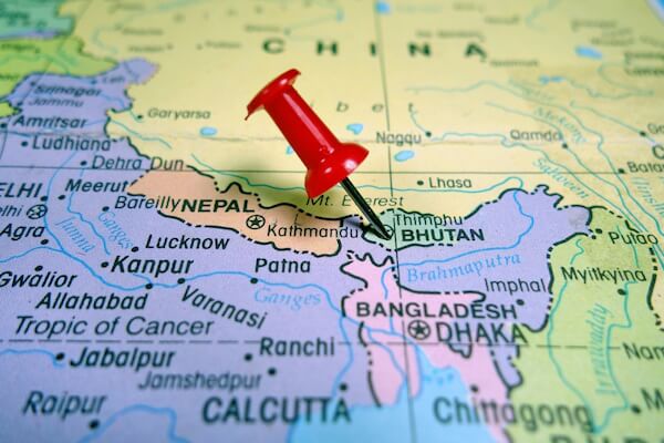 Bhutan pin map
