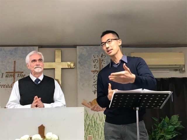 Hiro ministering alongside Missionary Russell Board