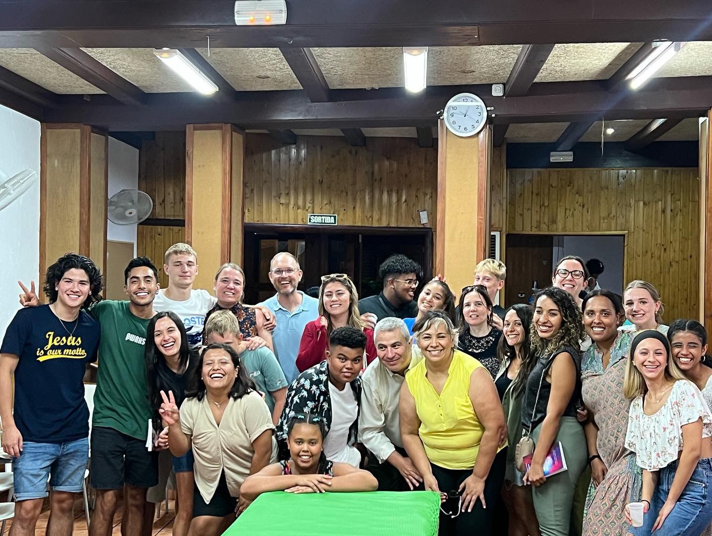 Family with leaders in Barcelona, Spain.